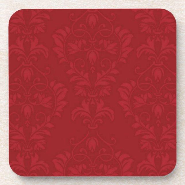 Dessous-de-verre Damas rouge (Devant)
