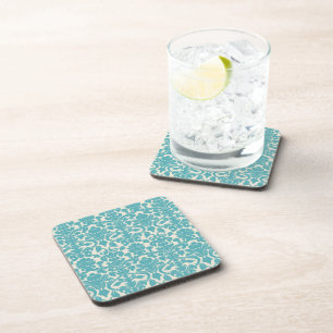 Dessous-de-verre Damas turquoise