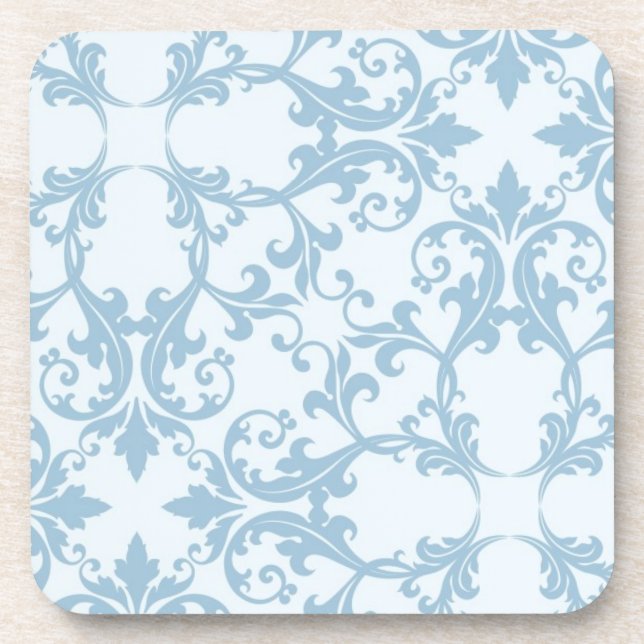 Dessous-de-verre Damassé bleu-clair (Devant)