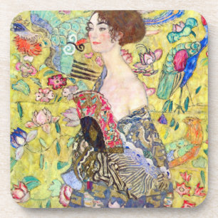 Dessous-de-verre Dame au éventail de Gustav Klimt, Japonisme Vintag