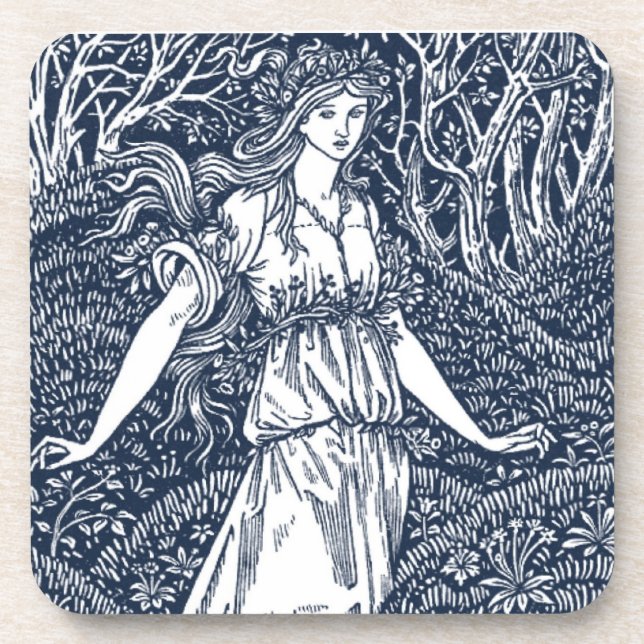 Dessous-de-verre dame dans les bois (Devant)