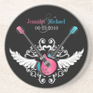 Dessous de verre d'amour de guitares de rock