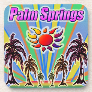 Dessous de verre d'amour d'été de Palm Springs
