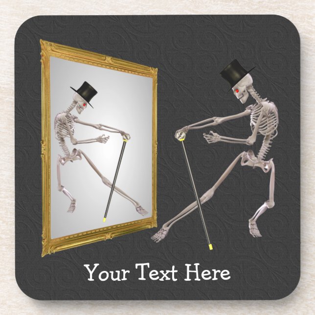 Dessous-de-verre Dancing Skeleton Drôle Ensemble de Dessous de verr (Devant)