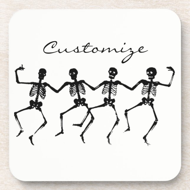 Dessous-de-verre Dancing Skeletons Halloween Thunder_Cove (Devant)