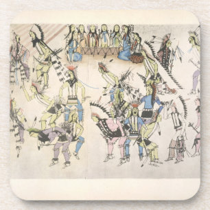 Dessous-de-verre Danse d'herbe (encre sur le papier)
