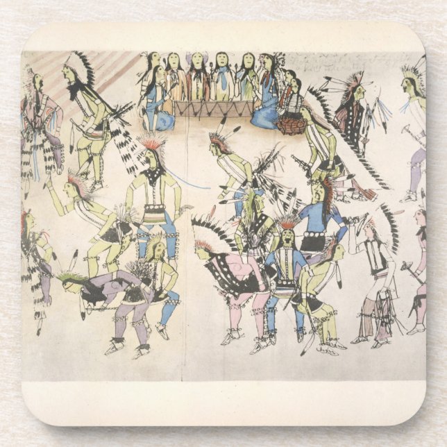 Dessous-de-verre Danse d'herbe (encre sur le papier) (Devant)