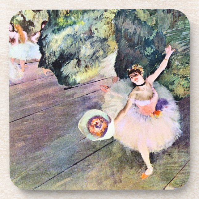 Dessous-de-verre Danseuse avec un bouquet de fleurs par Edgar Degas (Devant)