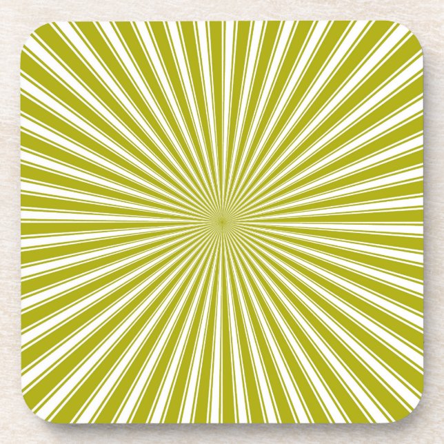 Dessous de verre d'art Abstrait rayé blanc et citr (Devant)