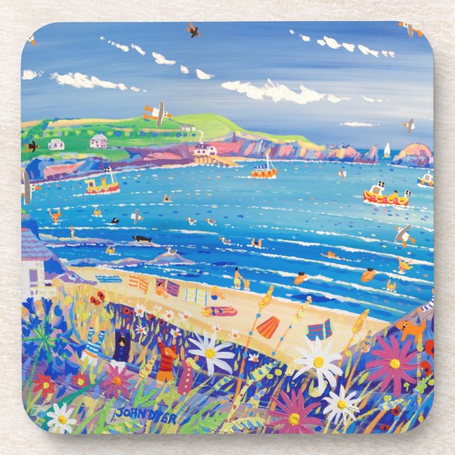 Dessous de verre d'art : Baie les Cornouailles (Devant)