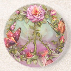 Dessous de verre d'art de roses de paix