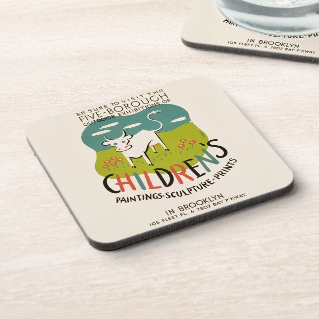 dessous de verre d'art pour enfants vintages (Côté gauche)