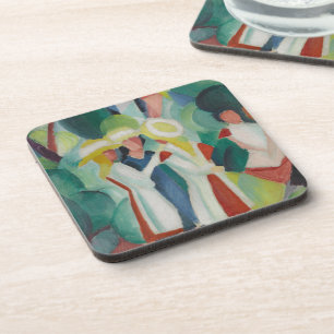 dessous de verre d'art "Trois filles"