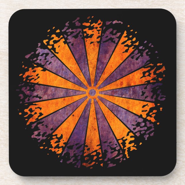 Dessous-de-verre DARTboard brillance - 1 orange Violet Grunge (Devant)