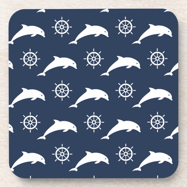 Dessous-de-verre Dauphins sur le motif de défilé (Devant)