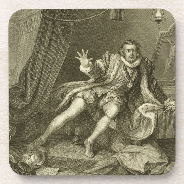 Dessous-de-verre David Garrick (1717-79) comme Richard III, Loi V (Devant)