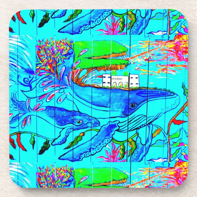 dessous de verre de baleines à bosse (Devant)