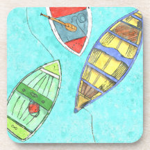 Dessous de verre de bateaux d'été au repos
