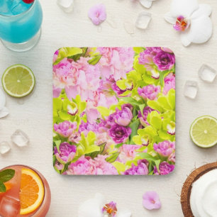 Dessous-de-verre De Belles Peonies Et Orchidées