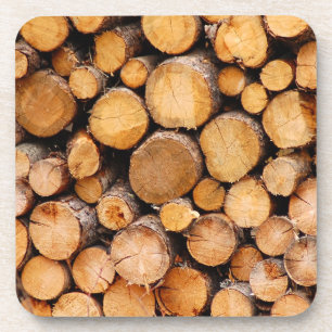 Dessous de verre de bois de chauffage haché