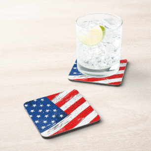 Dessous de verre de boisson du drapeau patriotique