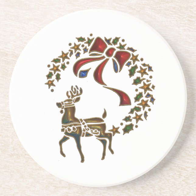 Dessous de verre de boisson Golden Reindeer (Devant)