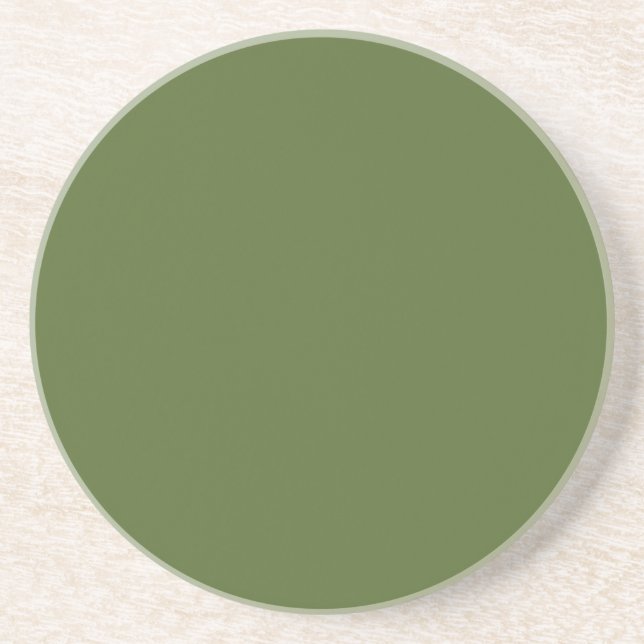 Dessous de verre de boissons en grès - Vert olive  (Devant)