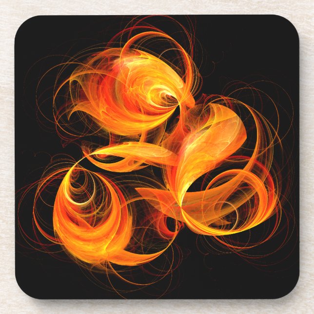 Dessous de verre de boule de feu Abstrait Art Cork (Devant)