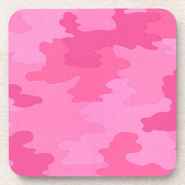 Dessous de verre de camouflage rose vif (Devant)