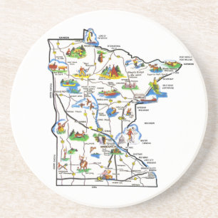 Dessous de verre de carte du Minnesota