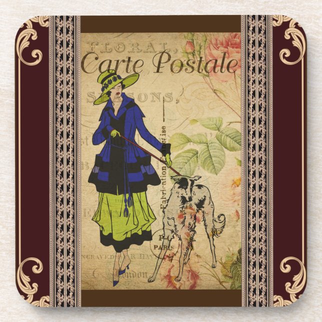 Dessous de verre de carte postale française (Devant)
