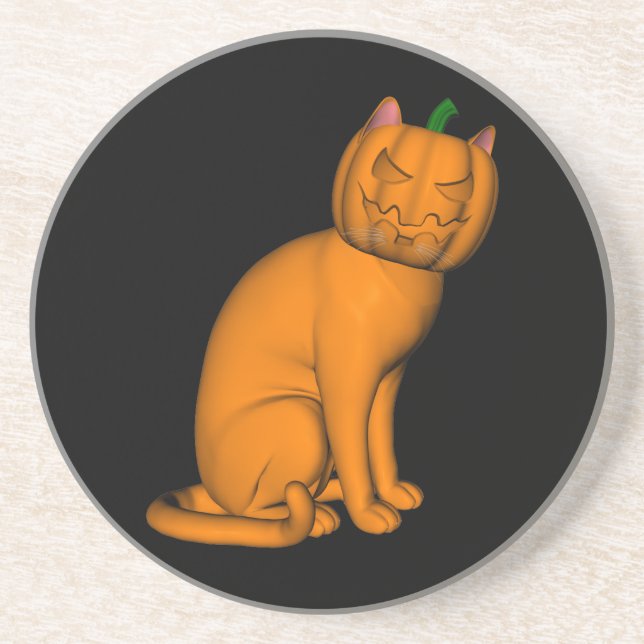Dessous de verre de chat Halloween bizarre (Devant)