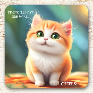 Dessous de verre de chats coloré et drôle