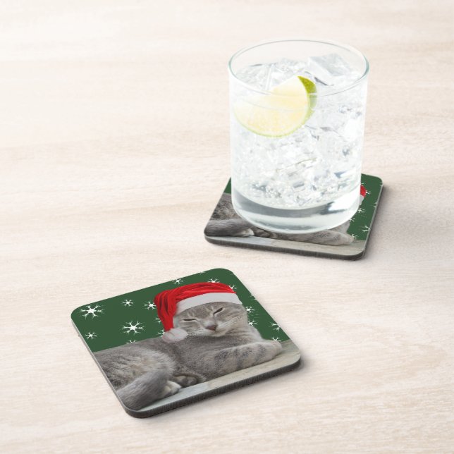 Dessous de verre de chats de Noël (Côté Droit)
