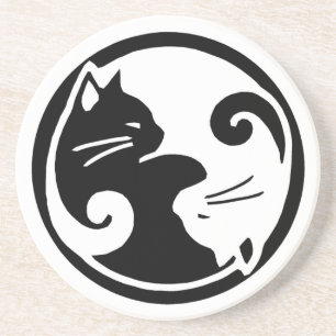 Dessous de verre de chats de Yin Yang