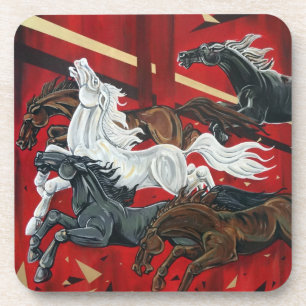 Dessous de verre de chevaux série de 6