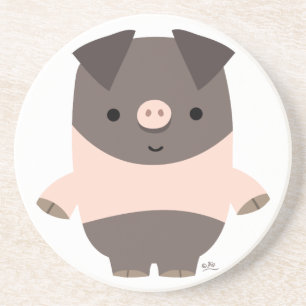 Dessous de verre de cochon cartonné mignon