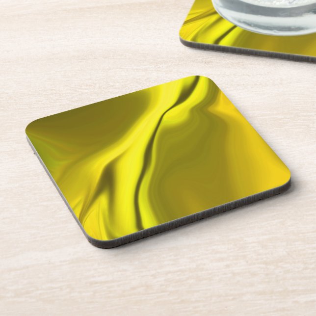 Dessous de verre de conception jaune lisse (Côté gauche)