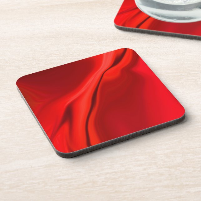 Dessous de verre de conception rouge lisse (Côté gauche)