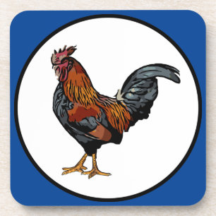 Dessous de verre de coq avec dos de liège - ensemb