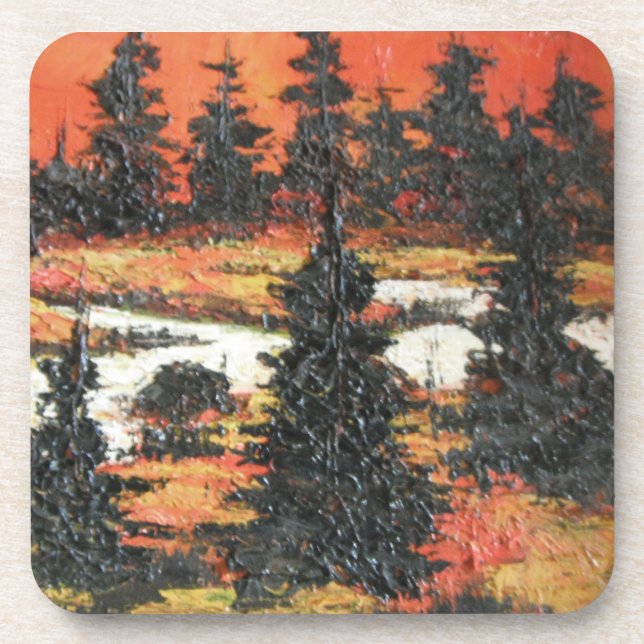 Dessous de verre De Cork Set Ann Hayes Tree Deligh (Devant)