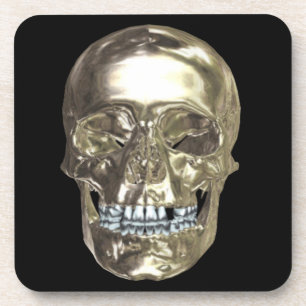 Dessous de verre de crâne Chrome
