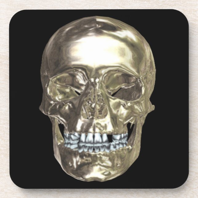 Dessous de verre de crâne Chrome (Devant)