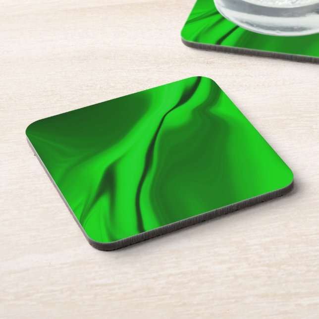 Dessous de verre de design vert lisse (Côté gauche)