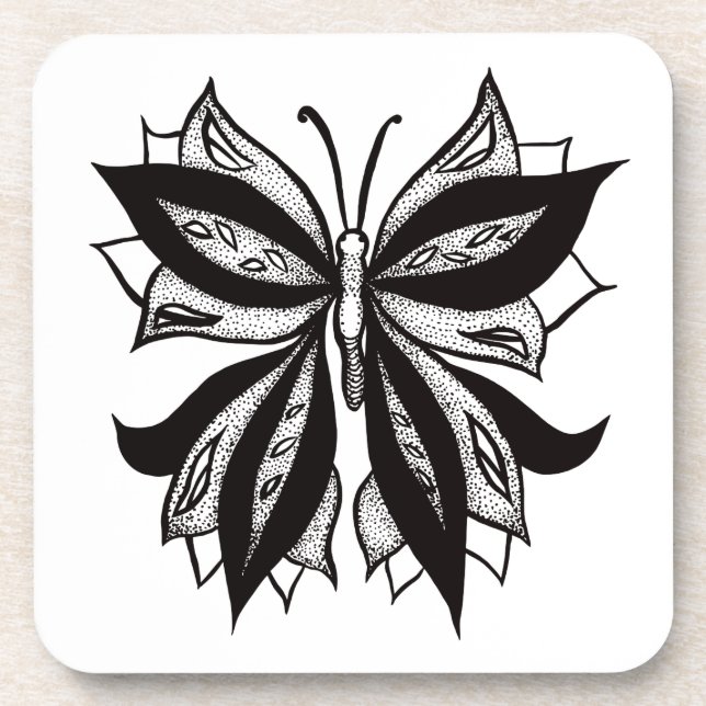 Dessous-de-verre De dessin étrange d'encre d'abrégé sur tatouage de (Devant)