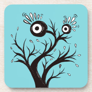 Dessous-de-verre De dessin étrange d'encre de monstre d'arbre