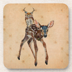 Dessous de verre de FAON et de HIBOU d'ANTLER