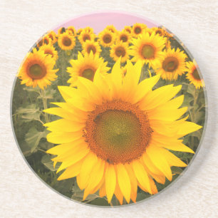Dessous de verre de fleurs de tournesol coloré