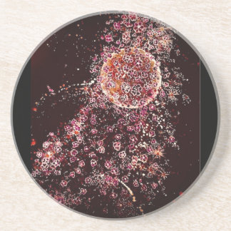 Dessous de verre de grès de la lune de fleurs