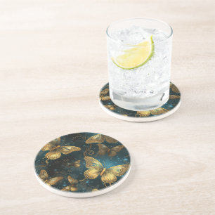 Dessous de verre de grès de Papillons d'or